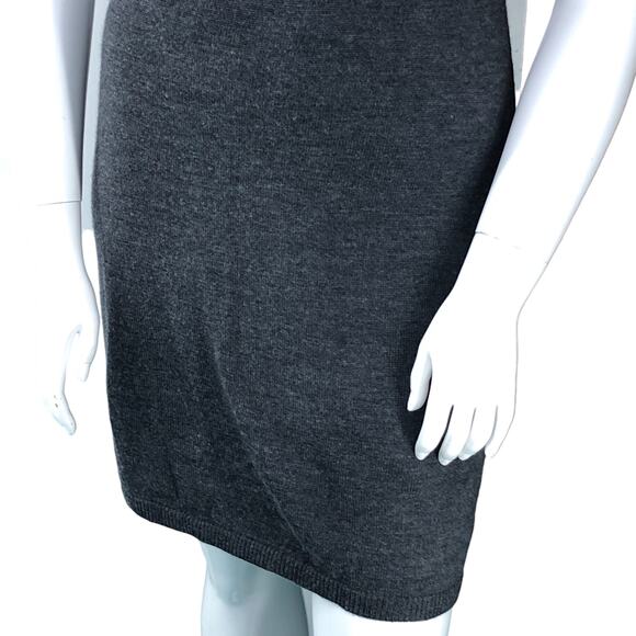Calvin Klein Womens Size 4 Dress Grey Cable Knit Mock Neck Short Sleeve Sweater - Picture 3 of 15